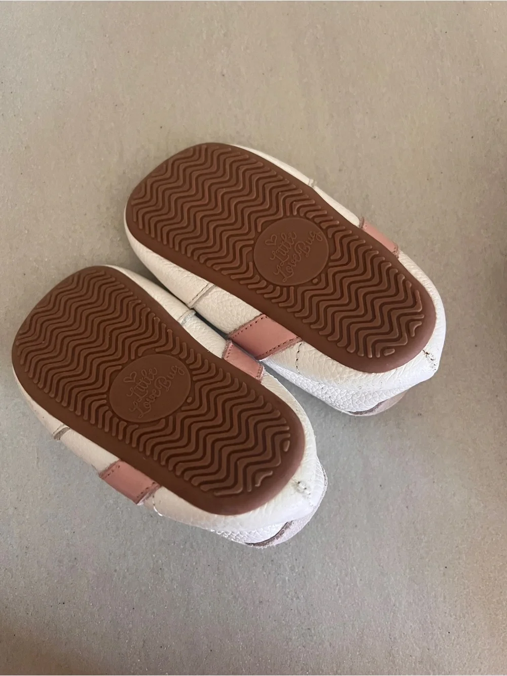 Little Love Bug White and Pink Kids Slip On Sneakers